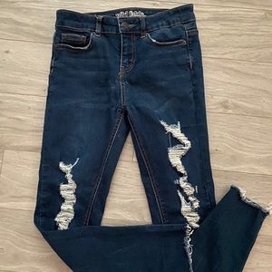 High rise skinny distressed jeans- worn once!
